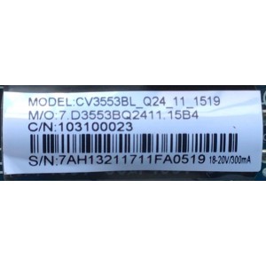 MAIN FUENTE PARA TV ELEMENT NUMERO DE PARTE 103100023 / CV3553BL-Q24 / D3553BQ2411.15B4 / 7AH13211711FA0519 / E17242-SY / PANEL T185-DXB-ELED / MODELO ELEFW195