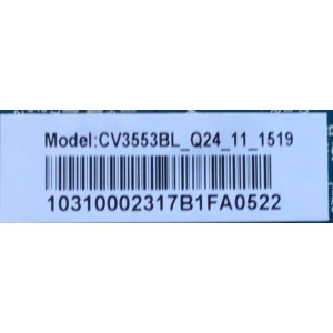 MAIN FUENTE PARA TV ELEMENT NUMERO DE PARTE 103100023 / CV3553BL-Q24 / D3553BQ2411.15B4 / 7AH13211711FA0519 / E17242-SY / PANEL T185-DXB-ELED / MODELO ELEFW195