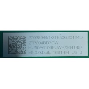 MAIN FUENTE PARA TV HISENSE 270289 / RSAG7.820.9221/ROH / 264148 / E193079 / 2DE37249E / M-2665 / PANEL HD500X1U91-L3/S1/GM/CKD/ROH / MODELO 50R6E3