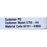 FUENTE DE PODER PARA TV VIZIO / NUMERO DE PARTE 60101-03808 / SHG7502C-116E / 25-DT0062-X2P1 / CQC14134104969 / PANEL BOEI750WQ1 / MODELOS V755-H4 / V755-H4 LHBFB4 / V755-H4 LBNFB4 / V755-H14 / V755-H14 LBNFB4 / V755-J04 / V755-J04 LBNFE5