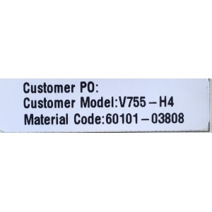 FUENTE DE PODER PARA TV VIZIO / NUMERO DE PARTE 60101-03808 / SHG7502C-116E / 25-DT0062-X2P1 / CQC14134104969 / PANEL BOEI750WQ1 / MODELOS V755-H4 / V755-H4 LHBFB4 / V755-H4 LBNFB4 / V755-H14 / V755-H14 LBNFB4 / V755-J04 / V755-J04 LBNFE5