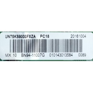 MAIN PARA TV SAMSUNG NUMERO DE PARTE BN94-11007G / BN41-02505A / BN97-10676T / BN9411007G / PANEL CY-QK075FLNV1H / MODELO UN75KS9000FXZA DA02