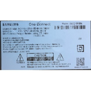 ONE CONNECT MMODEL: SOC1005N PARA TV SAMSUNG ((USADO)) NUMERO DE PARTE  BN96-44628X / BN44-00937A / CNL1BN4400937ADY82K4ND1N0 / BN9644628X / SOC1005N / PARTE SUSTITUTA BN96-46074F / MODELO QN75Q9FNAFXZA