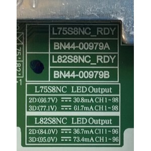 LED DRIVER PARA TV SAMSUNG NUMERO DE PARTE BN4400979B / L75S8NC_RDY / DC07M8O0489 / BN44-00979B / PANEL CY-TR082FLLV4H / MODELO QN82Q80RAFXZA FA01