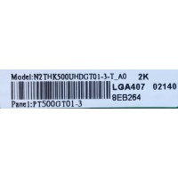 T-CON PARA TV WESTINGHOUSE NUMERO DE PARTE PT500GT01-3-C-3 / V500DJ6-QE1-G6 / CC500PV3D / N2THK500UHDGT01-3-T_A0 / E365101 / DISPLAY PT500GT01-3 VER.1.2 / MODELO WD50FB1200