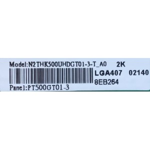 T-CON PARA TV WESTINGHOUSE NUMERO DE PARTE PT500GT01-3-C-3 / V500DJ6-QE1-G6 / CC500PV3D / N2THK500UHDGT01-3-T_A0 / E365101 / DISPLAY PT500GT01-3 VER.1.2 / MODELO WD50FB1200