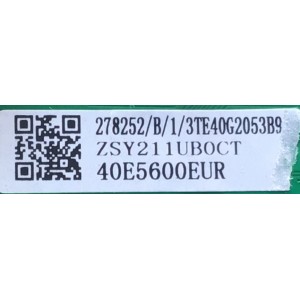 MAIN FUENTE PARA TV HISENSE NUMERO DE PARTE 278252 / RSAG7.820.9375/ROH / 3TE40G2053B9 / ZSY211UBOCT / 40E5600EUR / PANEL JHD396V1F01-TXL1/MCKD-3A/ROH / MODELO 40H4030F1
