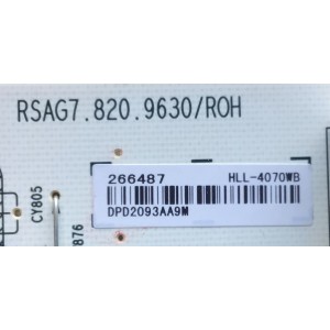 FUENTE PARA TV HISENSE NUMERO DE PARTE 266487 / RSAG7.820.9630/ROH / HLL-4070WB / DPD2093AA9M / PANEL HD650X6U51\S0\FJ\GM\ROH / MODELO 65H9G