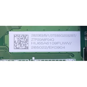MAIN PARA TV HISENSE 4K SMART TV / NUMERO DE PARTE 282063 / RSAG7.820.9866/ROH / HU65A6109FUWV / 265022 / 492Z098-4 / PANEL HD650X1U81-T0L1\S0\GM\ROH / MODELO 65A60GMV 65A6109FUWV