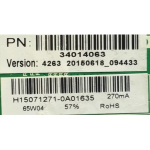 MAIN FUENTE PARA TV WESTINGHOUSE / NUMERO DE PARTE 34014063 / TP.MS3393.PB851 / H15071271 / MODELO DWM40F1Y1-C