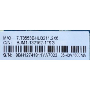 MAIN FUENTE PARA TV ELEMENT NUMERO DE PARTE BJM1-132162-1T9G / CV3553BH-U32 / 7.T3553BHU3211.2X6 / 8BH12741811YA7023 / DISPLAY HV320WHB-N5B / MODELO ELEFW328