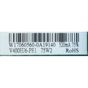 MAIN FUENTE (COMBO) PARA TV ELEMENT / NUMERO DE PARTE 21006013 / TP.MS3553.PB801 / W17060560 / V400HJ6-PE1 / 20170609_141024 / PANEL MD4012YTIF / MODELO ELFW4017BF