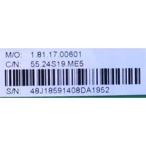 MAIN FUENTE PARA TV INSIGNIA / NUMERO DE PARTE 55.24S19.ME5 / CV3393BL-L / 5524S19ME5 / PANEL 96.24S19.001 BMEA037 / MODELO NS-24D510NA15
