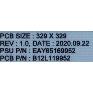 FUENTE DE PODER PARA TV LG NANO CELL SMART TV / NUMERO DE PARTE EAY65169952 / B12L119952 / 65169952 / E247691 / LGP86M-19SP / CTI-600 / KB-5150 / PANEL NC860DQD-AAHH5 / MODELO 86NANO90UNA / 86NAN090UNA / 86NANO90UNA.BUSWLJR