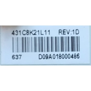 MAIN PARA TV TOSHIBA / NUMERO DE PARTE 461C8K21L11 / SBB55T  VTV-L55730  REV:1 / 431C8K21L11 / D09A017900301 / D09A01800486 / PANEL K650WDR / MODELO 65L621U