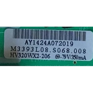 FUENTE DE PODER PARA TV PROSCAN / NUMERO DE PARTE AY068C-1SF22-0800 / AY075C-1SF0 / M3393L08.S068.0010 / M3393L08.S068.0080 / 3BS00503140 / HV320WX2-2620 / PANEL CN32DA7270 / DISPLAY HV320WX2-2060 / MODELOS PLDV321300 / RLDED3258A-C