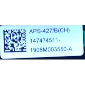 FUENTE DE PODER PARA TV SONY SMART TV / NUMERO DE PARTE 1-474-745-11 / 10017831 / 147474511 / E187451 / APS-427/B / 198001951 / APS-427/B(CH) / PANEL LE550AQP (AM)(A1) / MODELO XBR-55A9G / XBR55A9G