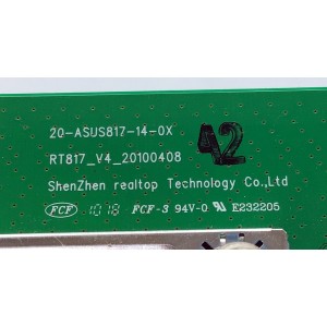MAIN PARA TV ELEMENT / NUMERO DE PARTE TI10095-038 / 20-ASUS817-14-0X / RT817_V4_20100408 / E232205 / RY100213 / RT817-L / 1.B.08.030000464 / 20100430DJ0183