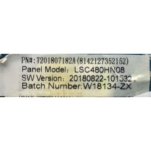 MAIN FUENTE PARA TV WESTINGHOUSE NUMERO DE PARTE W18134-ZX / CV3553BH-U42 / 8142127352152 / T201807182A / 7.D3553BHU4211.3C6 / 87H08631808FA3004 / 20180822-101532 / MODELO WD49FB1018