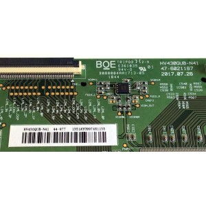 T-CON PARA TV SCEPTRE / NUMERO DE PARTE 44-9771351A / 47-6021187 / HV430QUB-N41 / B088004AA1713-05 / PANEL HV430QUB-N41 / MODELO U435CV-U UOTV83BA
