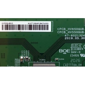 T-CON PARA TV RCA NUMERO DE PARTE 44-9771582A / CPCB_HV650QUB-S9D / CPCB_HV550QUB-S1D / 47-6021324 / PANEL HV550QUB-S1E / MODELO RTU5540-B