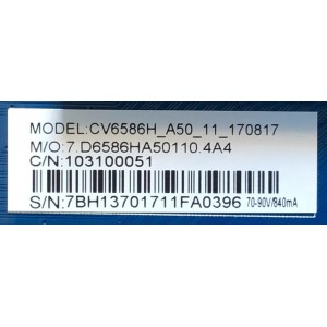 MAIN FUENTE PARA TV ELEMENT NUMERO DE PARTE 103100051 / CV6586H-A50 / 7.D6586HA50110.4A4 / 7BH13701711FA0396 / PANEL T550-V35-DLED / MODELO E4SFT5517
