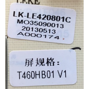 SUB FUENTE PARA TV CIELO NUMERO DE PARTE LK-LE420801C / CQC11001065072 / MO35090013 / 20130513 / A000174 / PANEL T460HB01 V.1 / MODELO T3E46S1FZ