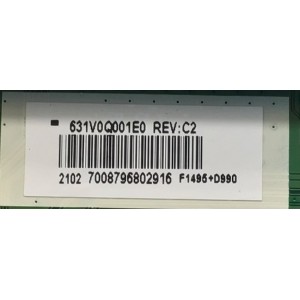 MAIN PARA TV TOSHIBA / NUMERO DE PARTE 631V0Q001E0 / VTV-L55736 / 631V0Q001E0 REV:C2 / UCM8 VTV-L55736 REV:1 / MODELO 43LF621U21