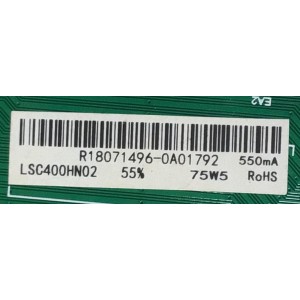 MAIN FUENTE PARA TV HISENSE NUMERO DE PARTE R18071496 / TP.SR.PB701 / 180720 / M182041 / R18071496-0A01792 / PANEL JHD400N2F31-TXL2B1QL/S0/FM/ROH / MODELO 40EU3000