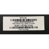 MAIN FUENTE ((COMBO)) PARA TV ATVIO / NUMERO DE PARTE BJM1-132162-3T4G / TP.MS3553.PB819 / LK2019004G / LK2019004 / 20190513_113652 / PANEL G320SD4LTY-196 / VVH32L147G22LTY / DISPLAY HV320WHB-N55 / MODELO ATV-32