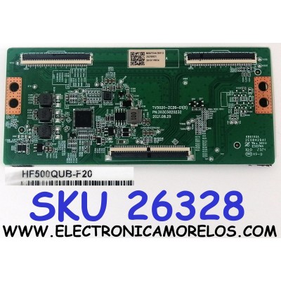 T-CON PARA TV JVC / NUMERO DE PARTE 515C5020M02 / 303C5020232 / TV5020-ZC26-01 / TV5020-ZC26-01(B) / 20230621 / 2010118834 / DISPLAY HF500QUB-F20 / MODELOS LT-50MAW625 / 100012585 / 100133204 / E4AA50R