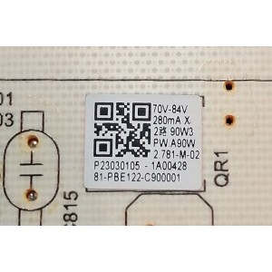 FUENTE DE PODER PARA TV JVC / NUMERO DE PARTE 81-PBE122-C900001 / PW.A90W2.781 / P23030105 / DISPLAY ST5461D12-6 VER.2.2 / MODELO SI55URF