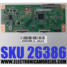 T-CON PARA TV TCL QLED / NUMERO DE PARTE 34291100EF / ST6451D08-5 / CSC06-7 / 34.29110.0EF / 34291100EF2811 / E257384 / PANEL LVU650NDJL CD9W28 V1 / DISPLAY ST6451D08-5 VER.2.1 / MODELOS 65Q750G / 65QM850G