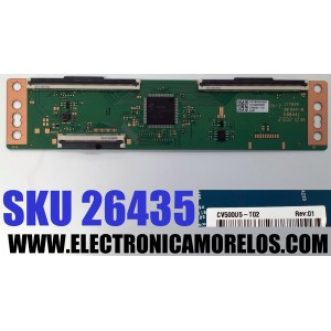 T-CON PARA TV DAEWOO / NUMERO DE PARTE E3CCBB5000K60T / CV500U5-T02 / 4TX34H00NQW / 177N3B / 0S-2 / E88441 / OS-2 / PANEL LVU500CHDX E0504 / DISPLAY CV500U5-T02 REV:01 / MODELO DAW50UR