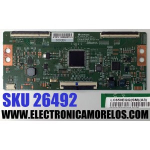 T-CON PARA TV ONN / NUMERO DE PARTE 6871L-6393B / 6870C-0805A / 6393B / V19_UHD_TM120_V0.3 / E255400 / PANEL K650WDGF / DISPLAY LC650EQQ (SM)(A3) / MODELOS 100012587 ((65 PULGADAS)) / E4FAB65R