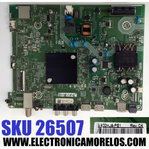 MAIN FUENTE ((COMBO)) PARA TV HISENSE FHD ((VIDAA)) / NUMERO DE PARTE 315436 / RSAG7.820.12371/ROH / 315435 / 40A35EAV / PANEL JHD396X1F01-TXL1\S0\GM\ROH / DISPLAY V400HJ9-PE1 REV.C4 / MODELO 40A4HV