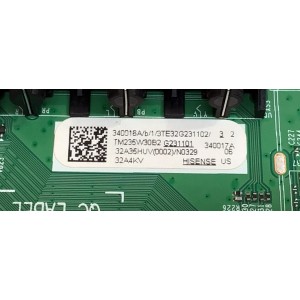 MAIN FUENTE ((COMBO)) PARA TV HISENSE HD ((VIDAA)) / NUMERO DE PARTE 340016 / RSAG7.820.12588/ROH / 340017 / 32A35HUV / 32A35HUV(0002) / 340016A / 340017A / PANEL JHD315H1H51-T0L1B1\S1\GM\ROH / DISPLAY T320XVN02.H / MODELO 32A4KV