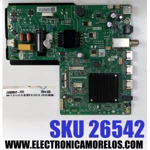 MAIN FUENTE ((COMBO)) PARA TV SHARP ((ROKU TV)) / NUMERO DE PARTE TPD.SK318CL.PB751 / 9011-240038-TQ20133K-CVTE9011ARA0-U02984 / U23110386-0A03803 / P02EE03590906B / PANEL K320WDGF / DISPLAY CV320H2-F01 REV:03 / MODELO 2T-C32EF8UR