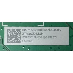 MAIN FUENTE ((COMBO)) PARA TV HISENSE ((ANDROID)) / NUMERO DE PARTE 329716 / RSAG7.820.12366/ROH / 55A53FUA(0011) / 55A53FUA / 315237 / PANEL HD550Y1U51-T0L2 / DISPLAY T550QVN10.0 / MODELOS 55A6H / 55A65H