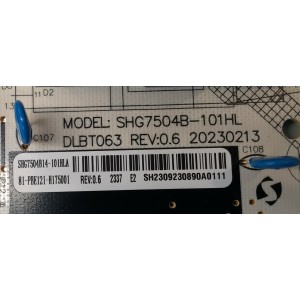 FUENTE DE PODER PARA TV PHILIPS / NUMERO DE PARTE 81-PBE121-H175001 / SHG7504B-101HL / DLBT063 REV:0.6 / 20230213 / SHG7504B14-101HLA / CQC14134113193 / DISPLAY ST6451D06-3 VER.2.1 / MODELO 65PUL6673 / 65PUL6673/F7