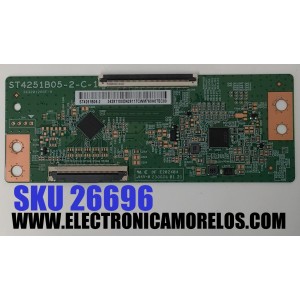 T-CON PARA TV ONN / NUMERO DE PARTE 34291100DN / ST425B05-2-C-1 / D632012A0F-A / ST4251B05-2 / 34291100DN2811 / PANEL K430WDD1 / DISPLAY ST4251B05-2 VER.2.1 / MODELO 100133209 (43")