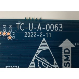 T-CON PARA TV ONN / NUMERO DE PARTE TC-U-A-0063 / 2022-2-11 / 2E10121A0 / 18134210034 / KB6160 / 99L31C9 / T001404 / MODELO 100133204 (50")