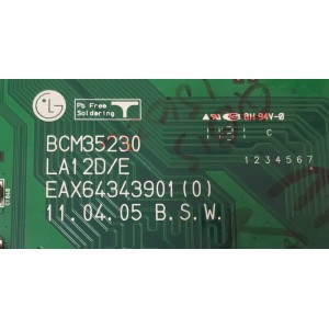 MAIN PARA TV LG / NUMERO DE PARTE EBT62012611 / EAX64343901 / EAX64343901 (0) / BCM35230 / 62012611 / MODELO 47LV5500 / 47LV5500-UA / 47LV5500-UA.AWMYLUR