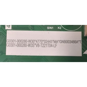 MAIN FUENTE ((COMBO)) PARA TV TCL HD ((GOOGLE TV)) / NUMERO DE PARTE G0301-000280 / TPD.MT9221T.PB779 (T) / 40-MT21XA-MPF2HG-C / MT9221 / G0301-000280-W30 / G0301-000280-W3S / V8-T221T04-LF / PANEL LVW320NDLL / DISPLAY V320BJ9-Q01 REV.C1 / MODELO 32S250G