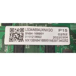 MAIN PARA MONITOR CURVO SAMSUNG WQHD / NUMERO DE PARTE BN94-16895Y / BN41-02868C / BN41-02868 / DZFH2206 / BN41-02868C-000 / BN9416895Y / BN97-18597M / PANEL CY-PA340QGHV1H / MODELO S34A650UX / S34A650UXN / LS34A650UXNXGO / LS34A650UXNXGO CA01