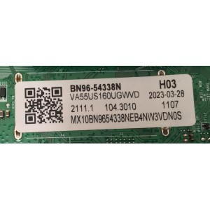 MAIN PARA TV SAMSUNG 4K·UHD·HDR ((SMART TV)) / NUMERO DE PARTE BN95-54338N / KANT_SU2E_AU7000 / G5334CQT1U / MAC92A280612A / BN9554338N / PANEL CY-BT055HGXV4H / DISPLAY LC550EQC (SP)(A2) / MODELO UN55AU7000 / UN55AU7000F / UN55AU7000FXZX WA07