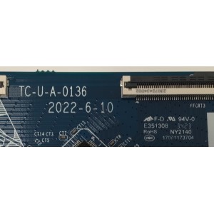 T-CON PARA TV ONN / NUMERO DE PARTE TC-U-A-0136 / 17001173704 / 4K VB1 IN / 99Q31C9 / T007694 / PANEL C500Y19-5C / DISPLAY CV500U2-T01 REV:02 / MODELO 100133204 (50")