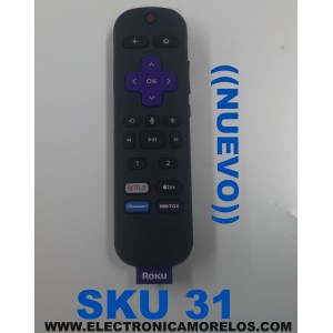 CONTROL ORIGINAL NUEVO  PARA TV SELECT SERIES ROKU CON COMANDO DE VOZ / NUMERO DE PARTE TC2-R1037 / RC-EL3 / 3026000017 / N504Q43B1102MAP / 92297879 / 345E083113D4 / MODELO 50R4AX