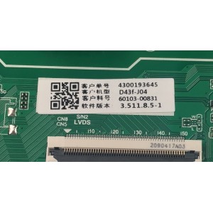 MAIN FUENTE COMBO PARA TV VIZIO ORIGINAL FHD / NUMERO DE PARTE 60103-00831 / TPD.MT5583.PB751 / 4300193645 / U22110095 / D43F-J04 / 192E216030B / PANEL BOEI430WU1 / DISPLAY HV430FHB-F90 / MODELO D43F-J04 / D43F-J04 LBVFC9TZ