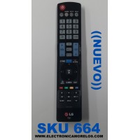 CONTROL REMOTO NUEVO PARA TV LG ORIGNAL SMART TV / NUMERO DE PARTE AKB73756567 / LR03 / HR-A906 / AGF76692626KH / 443S0760 / MODELOS 22LE5300 /  26LE5500 / 32LE5300 / 42LE5300 / MAS MODELOS EN DESCRIPCCION...